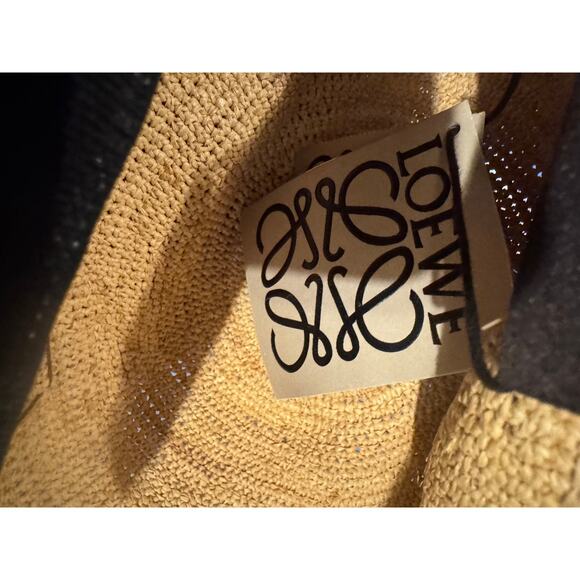 LOEWE Raffia Bucket Hat Anagram Logo Natural Straw Made in Spain Size 57 - S main image 14